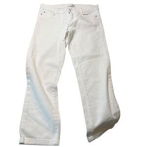 Joe Fresh Womens Slim Fit White Jeans Ankle Cropped Denim Stretch Comfort Sz 2